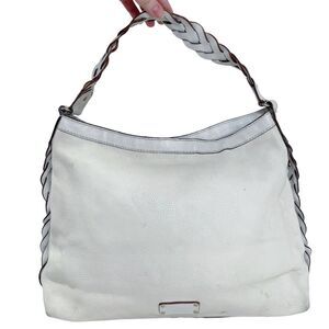 Kate Spade Cream Pebbled Leather Hobo Bag Braided Strap Shoulder Bag Purse